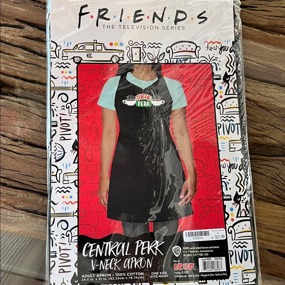 Spirit Halloween Central Perk Black Apron OS